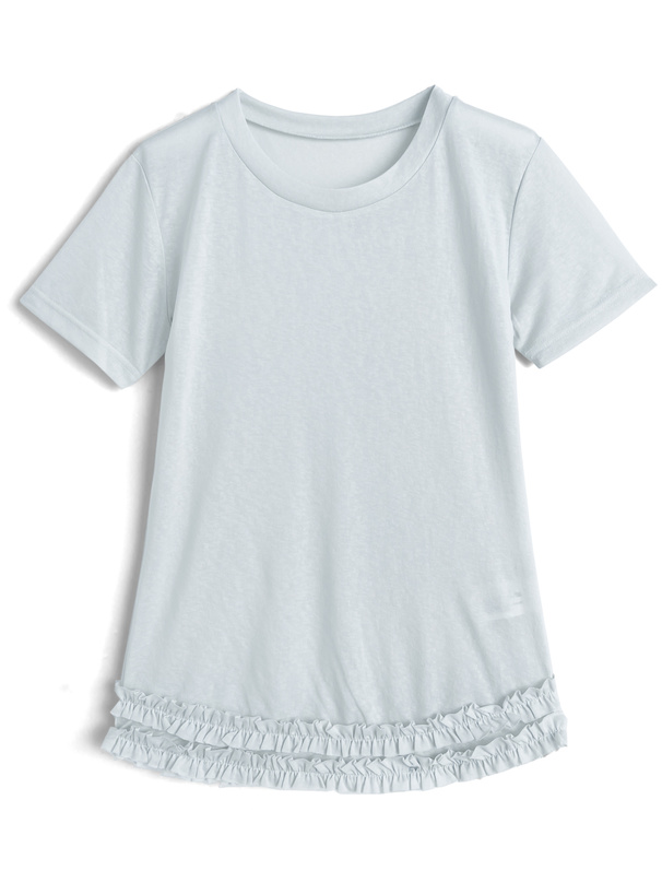 シアーTシャツxフリルキャミソールアンサンブル