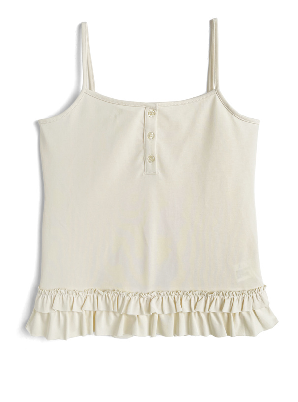 シアーTシャツxフリルキャミソールアンサンブル