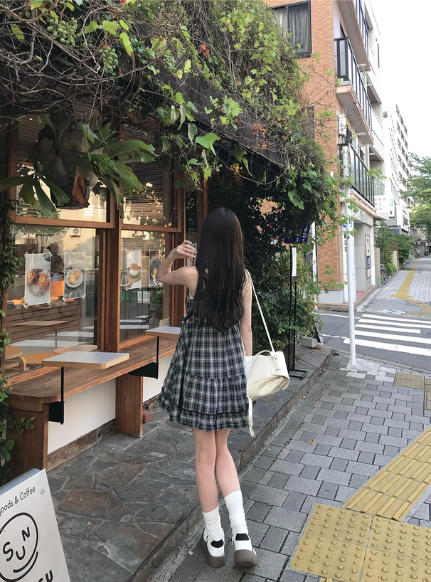 チェック柄キャミソールミニワンピース[gn509] | レディース