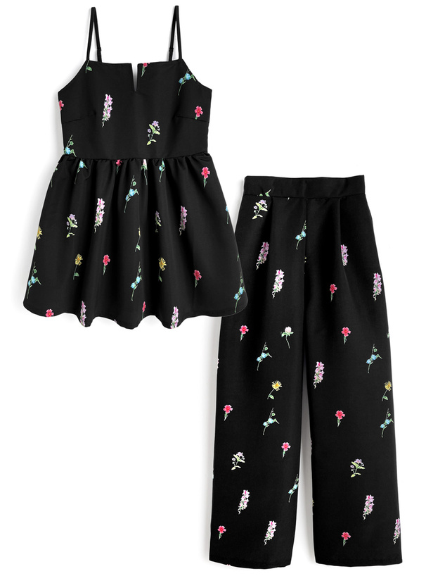 花柄キャミチュニック×パンツセットアップ[gn512]