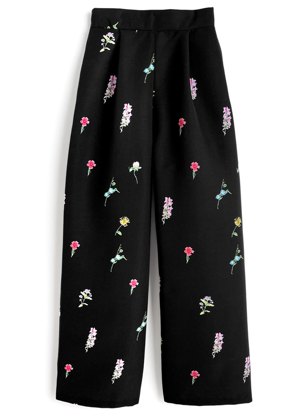 カンタベリー クレイジーパンツ と 花柄のパンツ の豪華3点セット パンツ 「 低身長向けサイズ 」 花柄刺繍シアーイージーパンツ