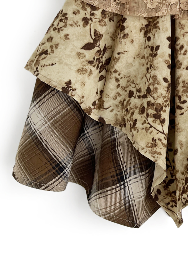 ミックスティアードイレヘムミニスカート