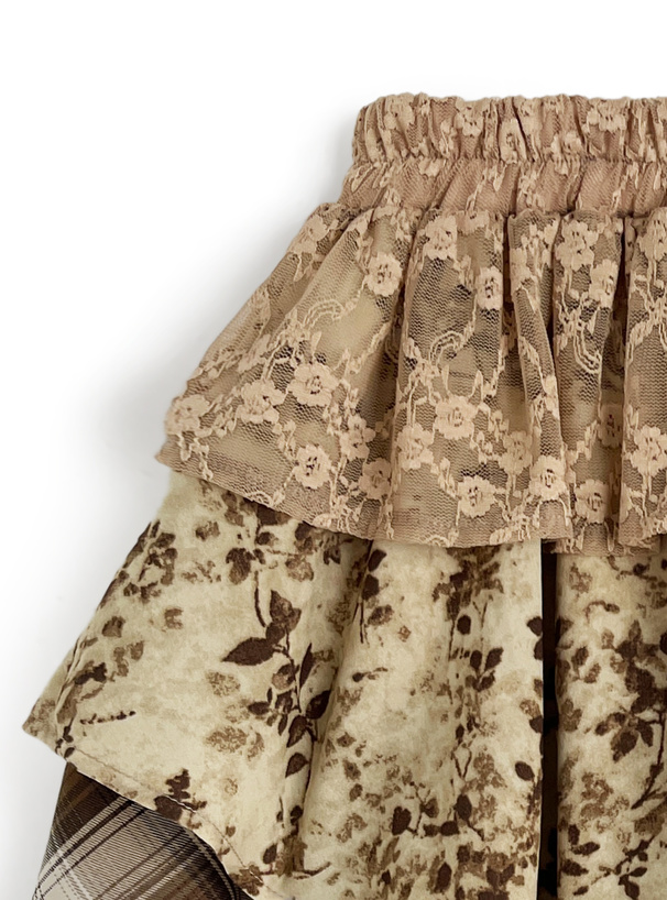 ミックスティアードイレヘムミニスカート