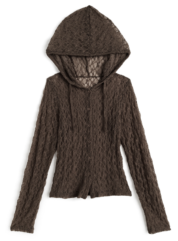 フード付きレーストップス