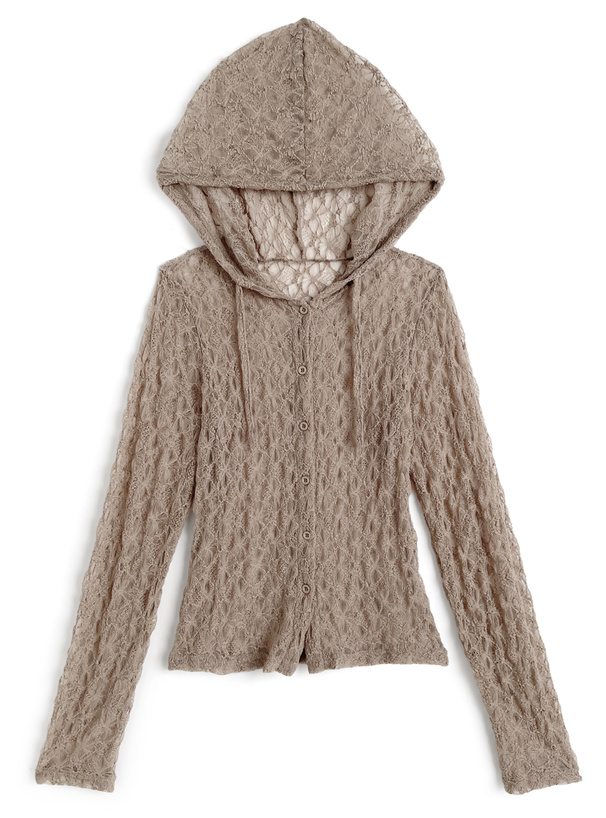 フード付きレーストップス