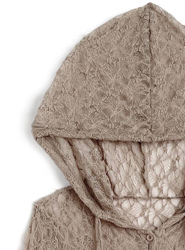 フード付きレーストップス