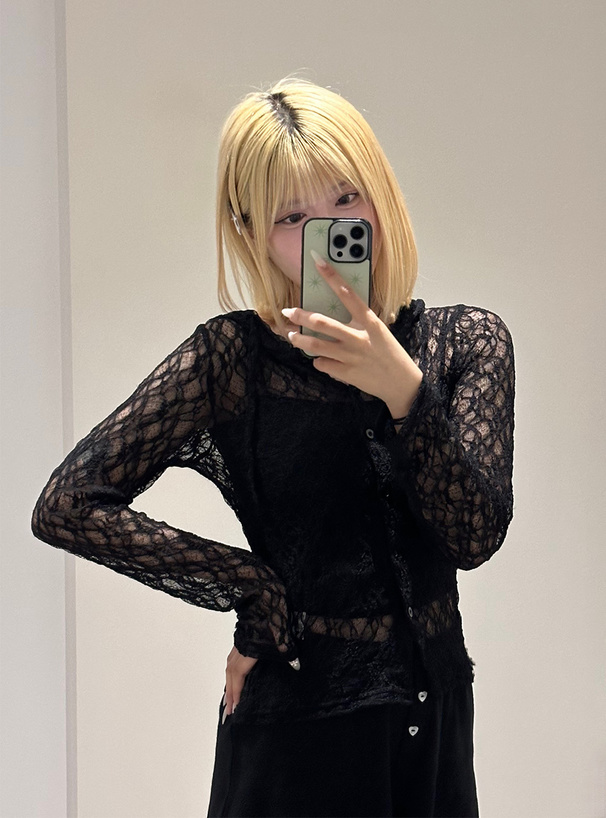 フード付きレーストップス