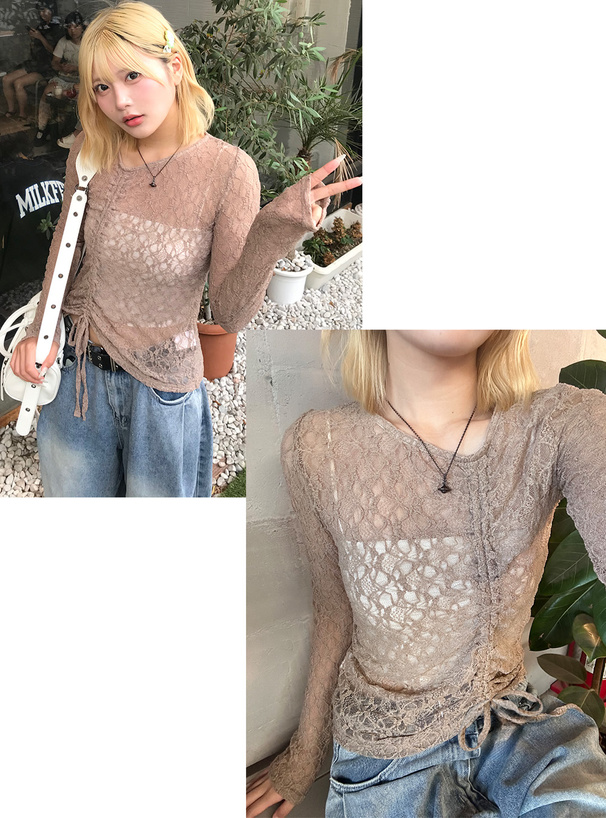 アシンメトリードロストレーストップス