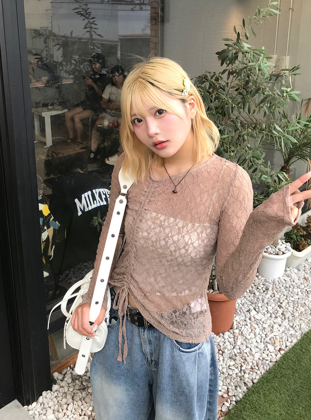 アシンメトリードロストレーストップス