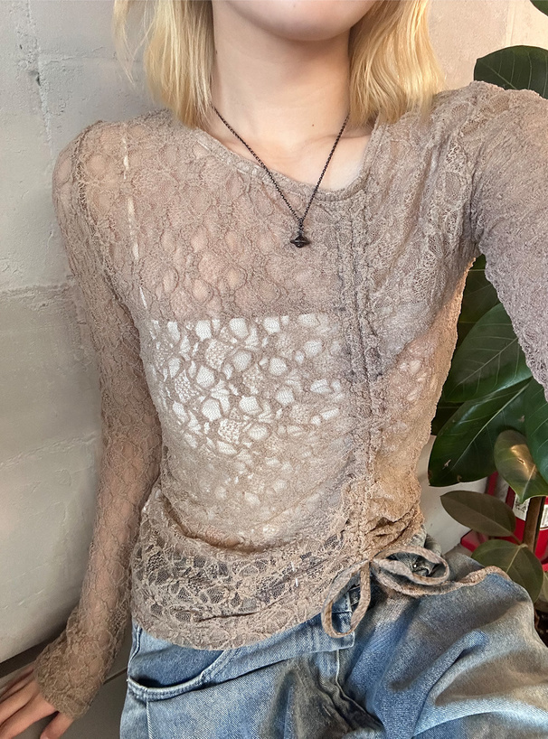 アシンメトリードロストレーストップス