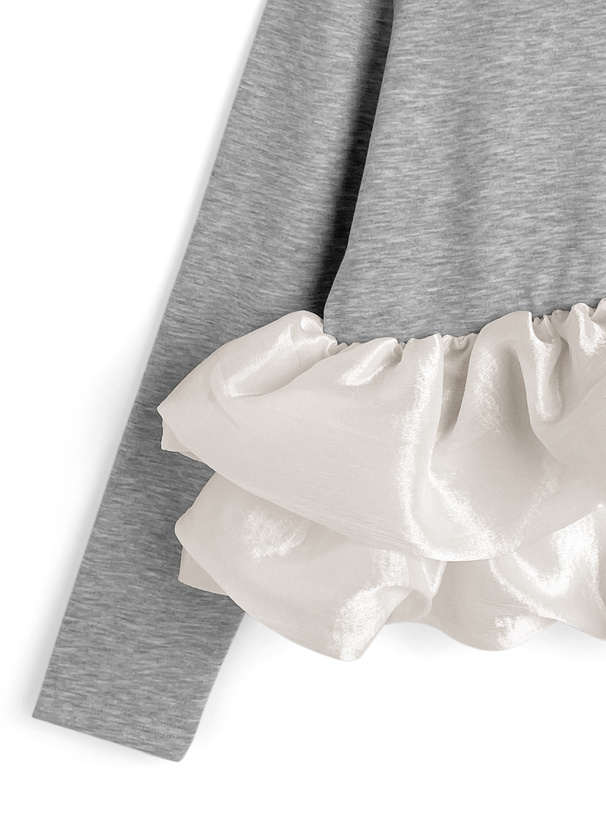 バルーンフリルドッキングスウェットトップス