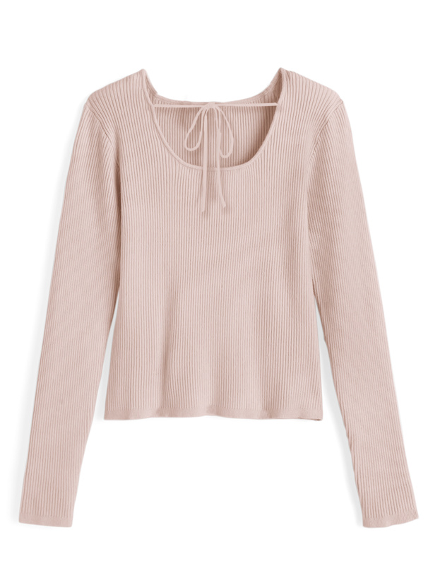 リボンニットトップス