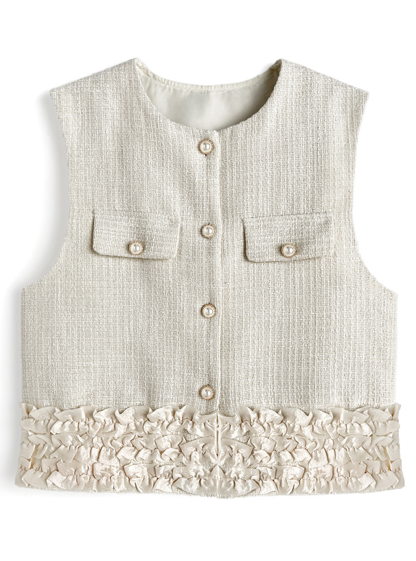 ラメツイードフリル裾ベスト[gn528] | レディースファッション通販の