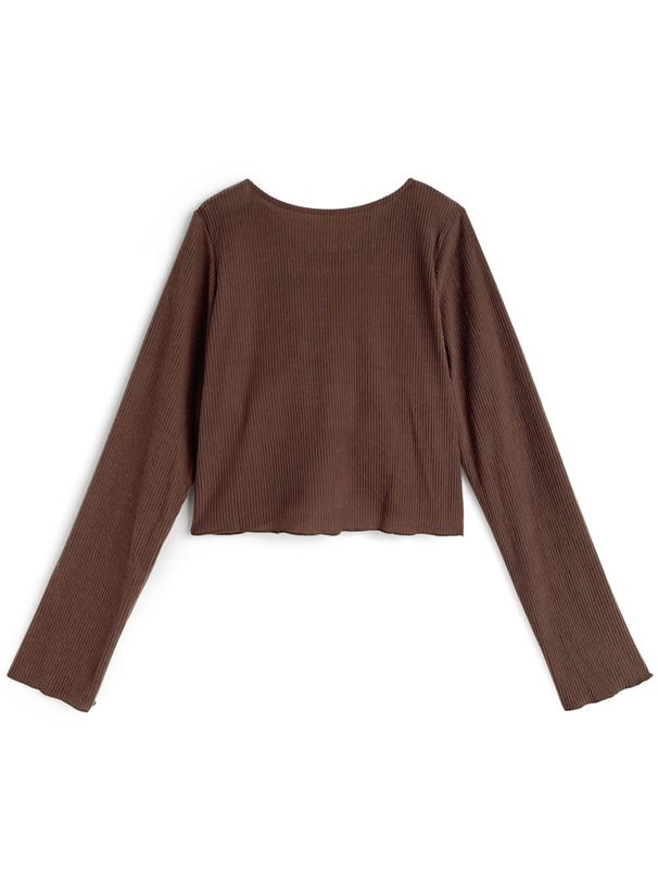 タックボタンリブトップス