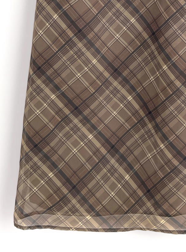 DSC / チェック柄シフォンワンピース チェック柄シフォンワンピース – Salang