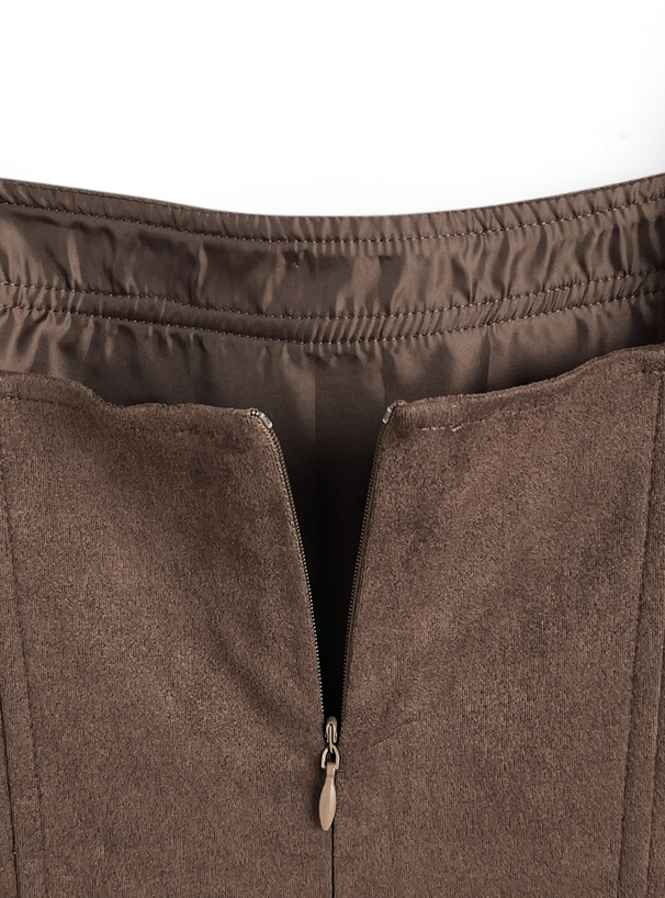 ベルト付きスエードイレヘムミニワンピース