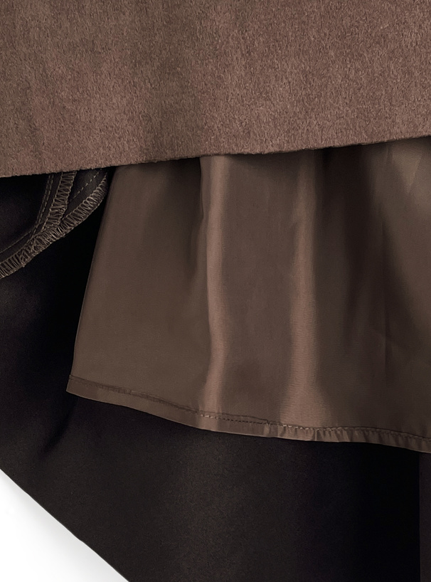 ベルト付きスエードイレヘムミニワンピース