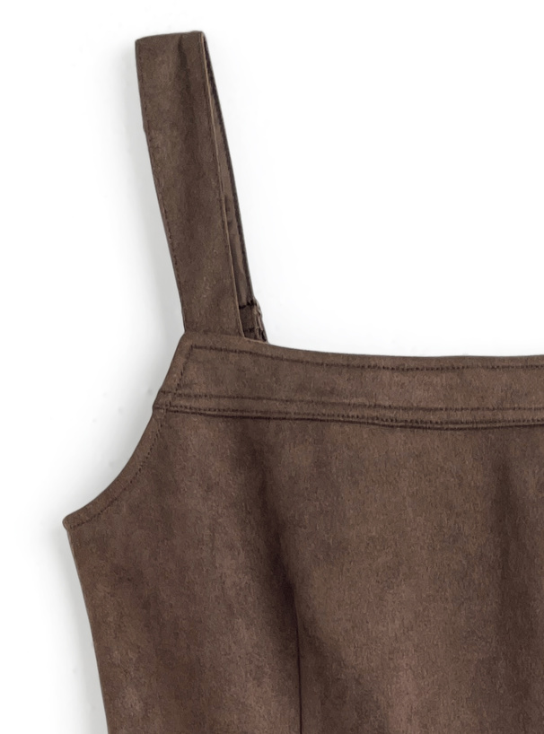 ベルト付きスエードイレヘムミニワンピース