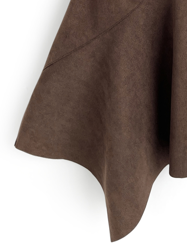 ベルト付きスエードイレヘムミニワンピース