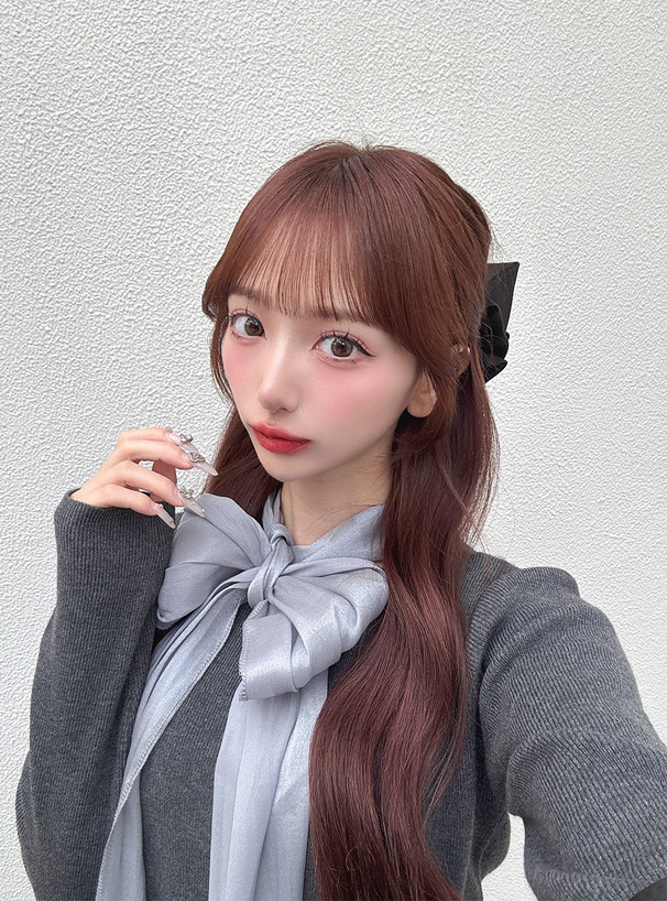 リボンニットトップス