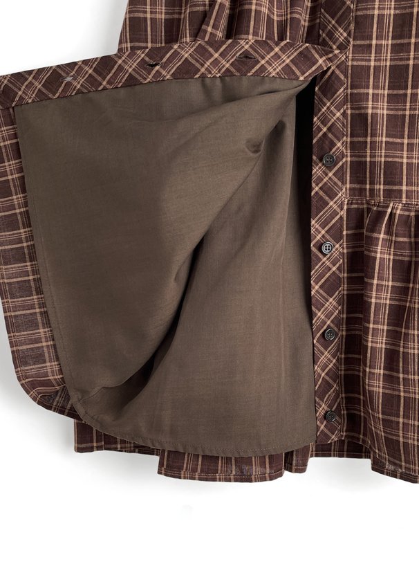 ベルト付きチェック柄シャツワンピース[gn538] | レディース