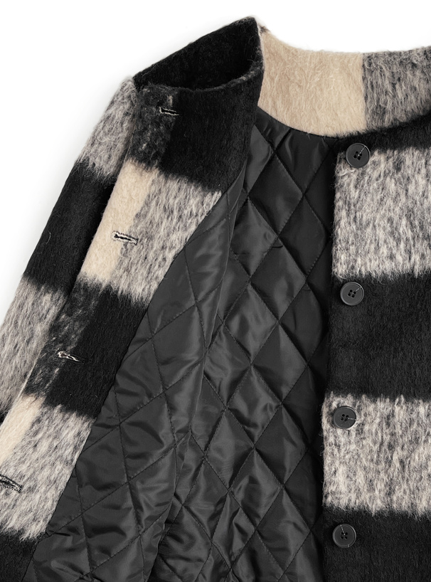 チェック柄シャギージャケット[gn540] | レディースファッション通販の