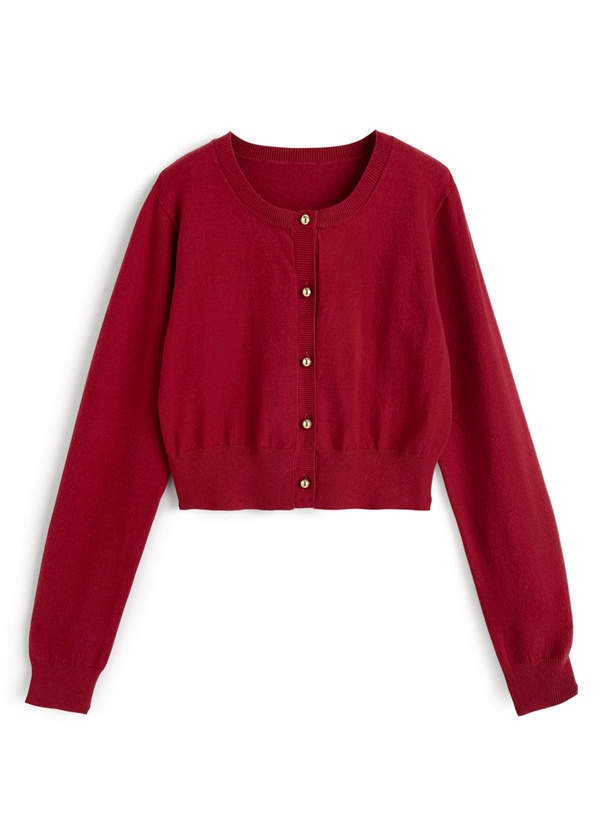 ゴールドボタンニットカーディガン