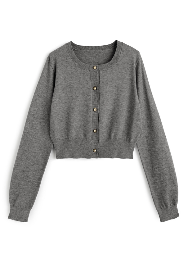 ゴールドボタンニットカーディガン