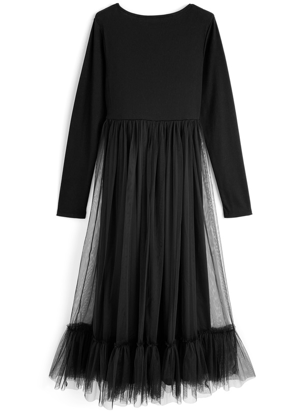 チュールドッキングロングワンピース[gn545] | レディースファッション