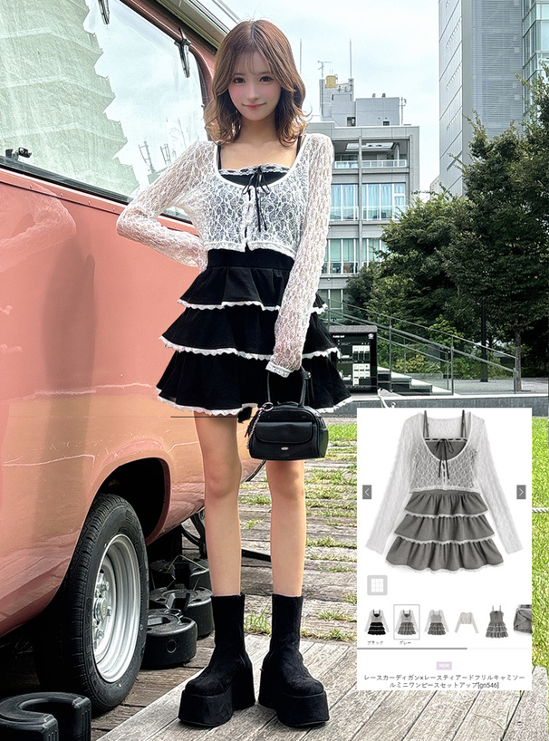 最終値下げ pium レースフリルティアードミニワンピース レースフリルティアードミニワンピース – pium