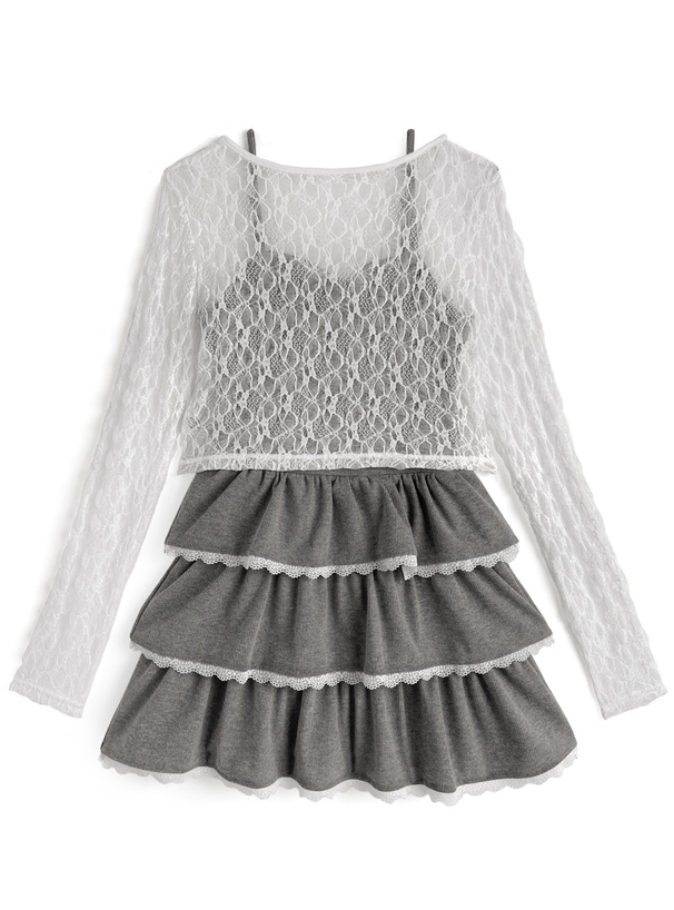 familiar フリル付きワンピースセット familiar フリル付きワンピースセット セパレートフリル