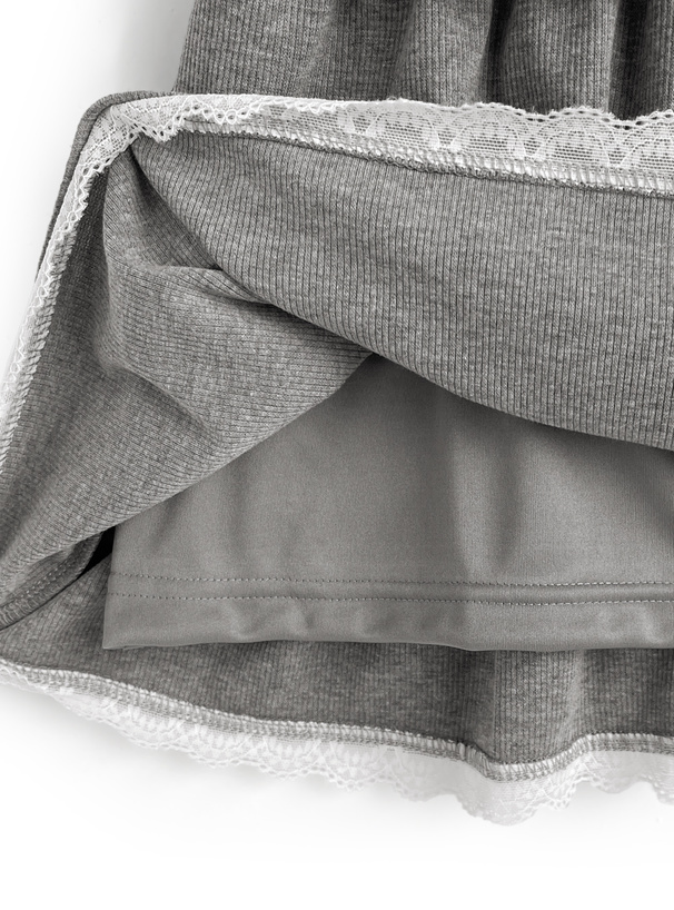 レースカーディガン×レースティアードフリルキャミソールミニワンピースセットアップ