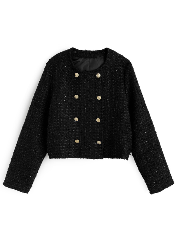 2Wayレースダブルボタンツイードジャケット