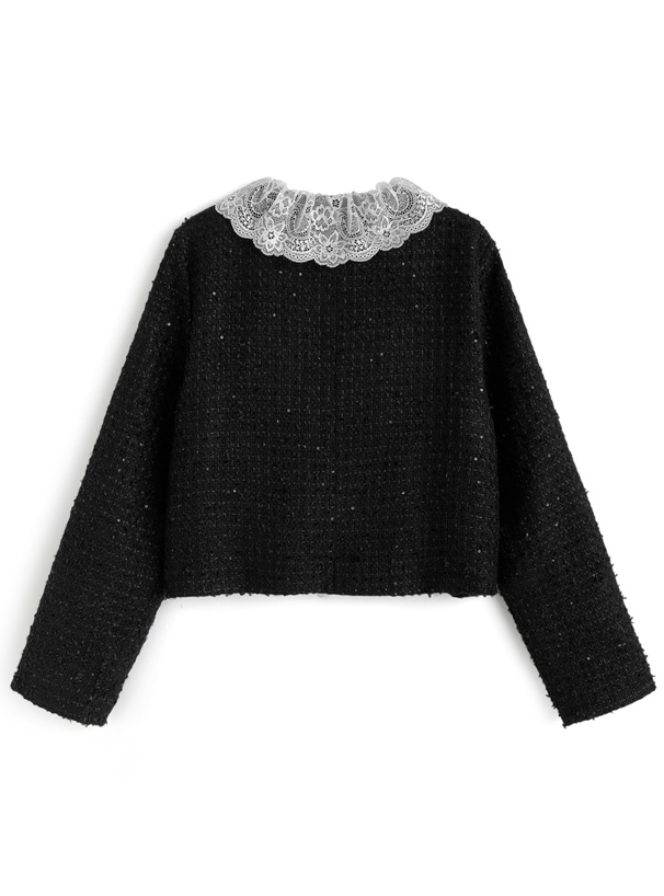 2Wayレースダブルボタンツイードジャケット