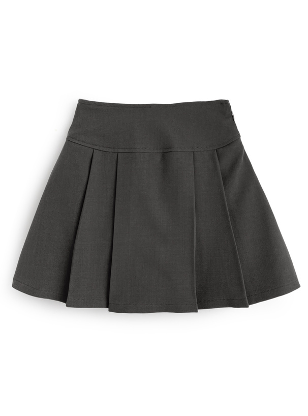 インパン裏地付きバックリボンプリーツミニスカート