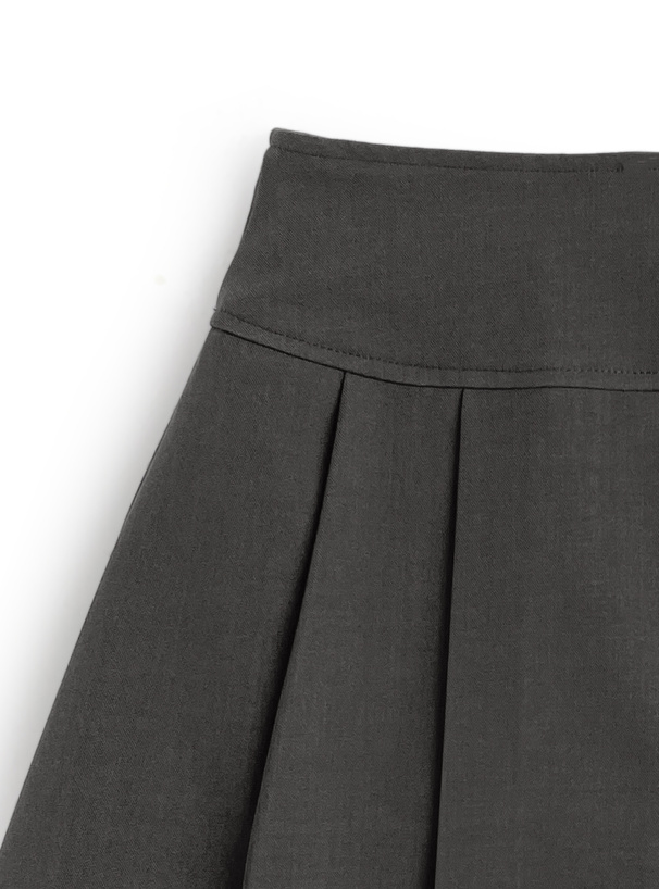 インパン裏地付きバックリボンプリーツミニスカート