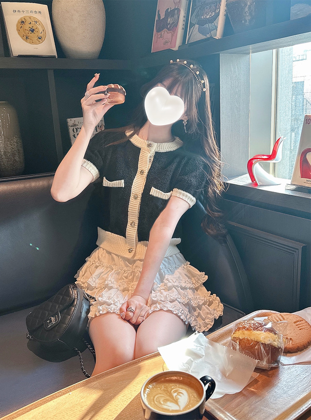 インパン裏地付きティアードフリルミニスカート