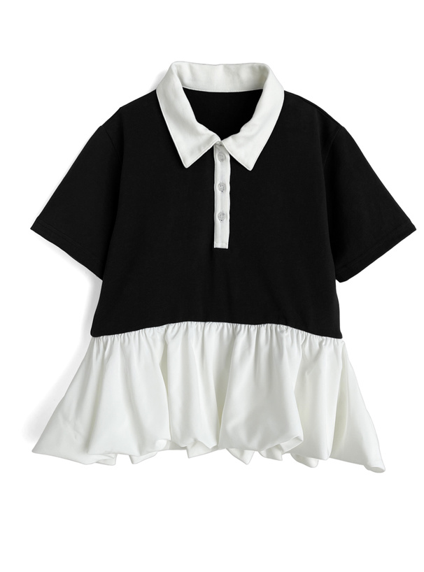 バルーンぺプラムポロトップス