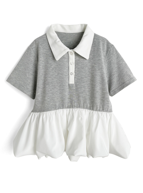 バルーンぺプラムポロトップス