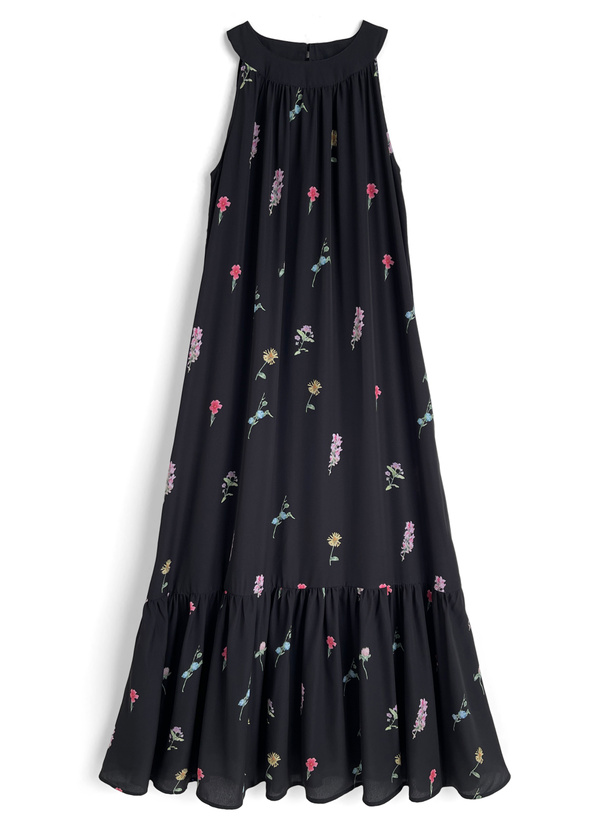 花柄アメスリロングワンピース