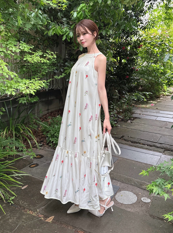花柄アメスリロングワンピース