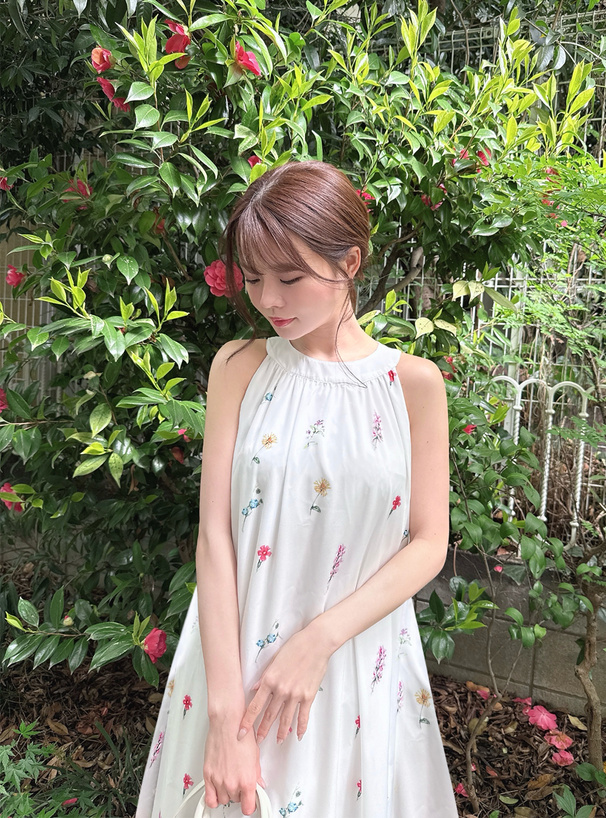 花柄アメスリロングワンピース