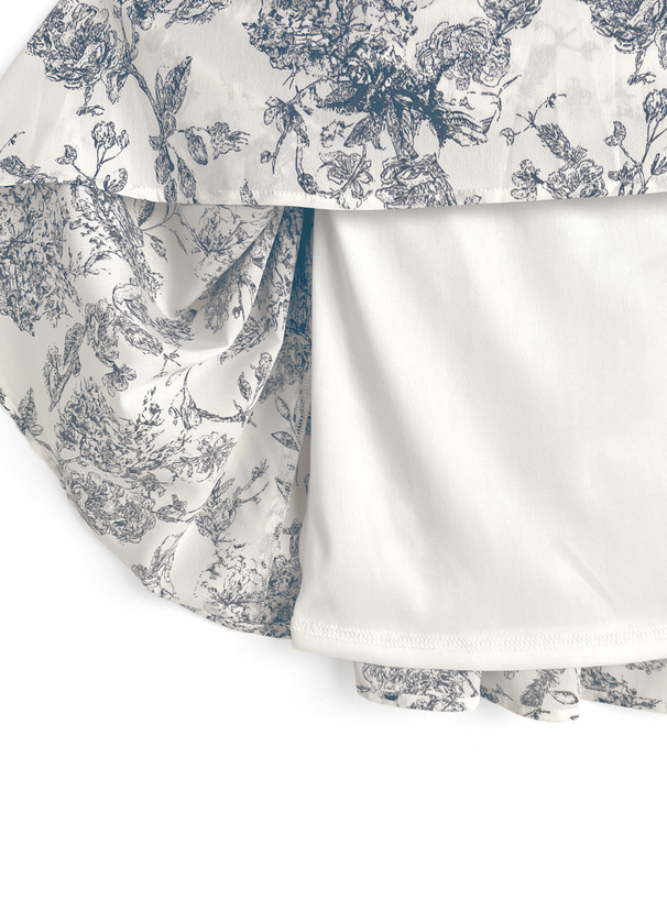 花柄ティアードアメスリ切替ロングワンピース