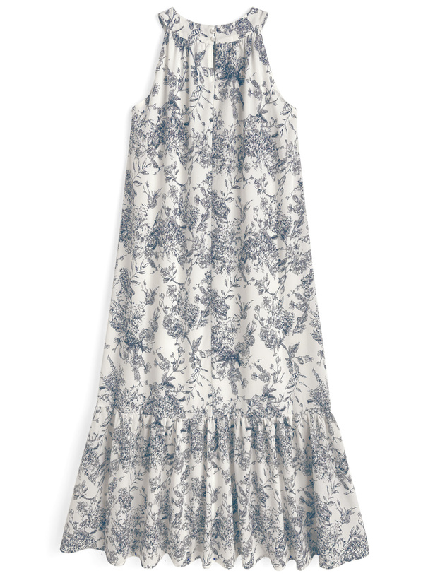 花柄ティアードアメスリ切替ロングワンピース