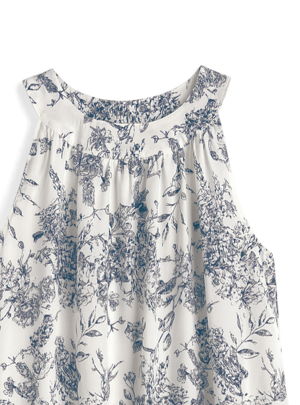 花柄ティアードアメスリ切替ロングワンピース