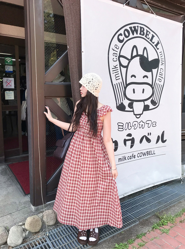 2Wayチェック柄ギャザーワンピース