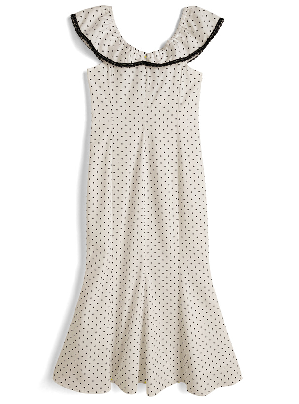 2Wayドット柄マーメイドワンピース