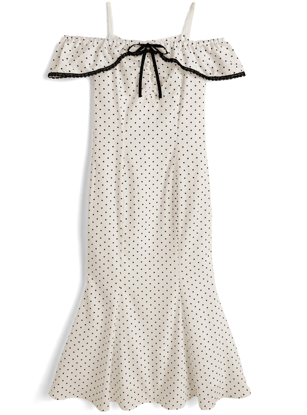 2Wayドット柄マーメイドワンピース