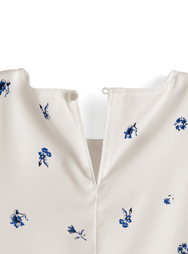 花柄ショルダーオープンリボンワンピース