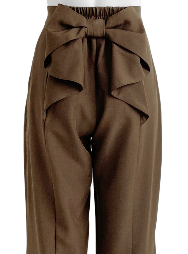 バックリボンタックワイドパンツ
